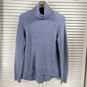 J.Crew SuperSoft Turtleneck Sweater Wool Alpaca Blend Blue Womens SIZE XS Cozy
